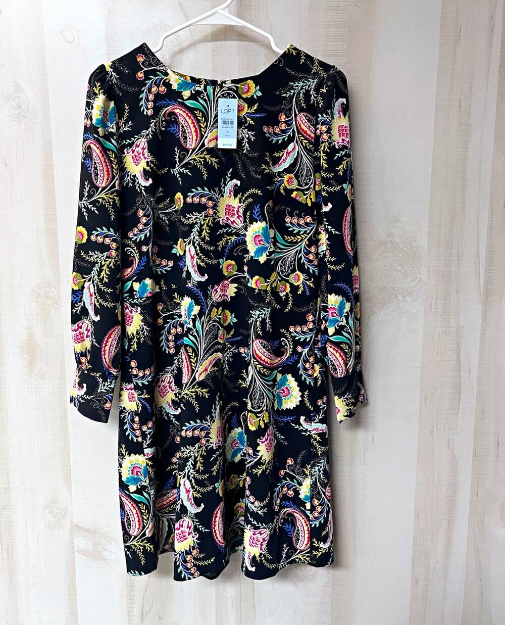 LOFT Petites 10P Black Floral Dress - New with tag